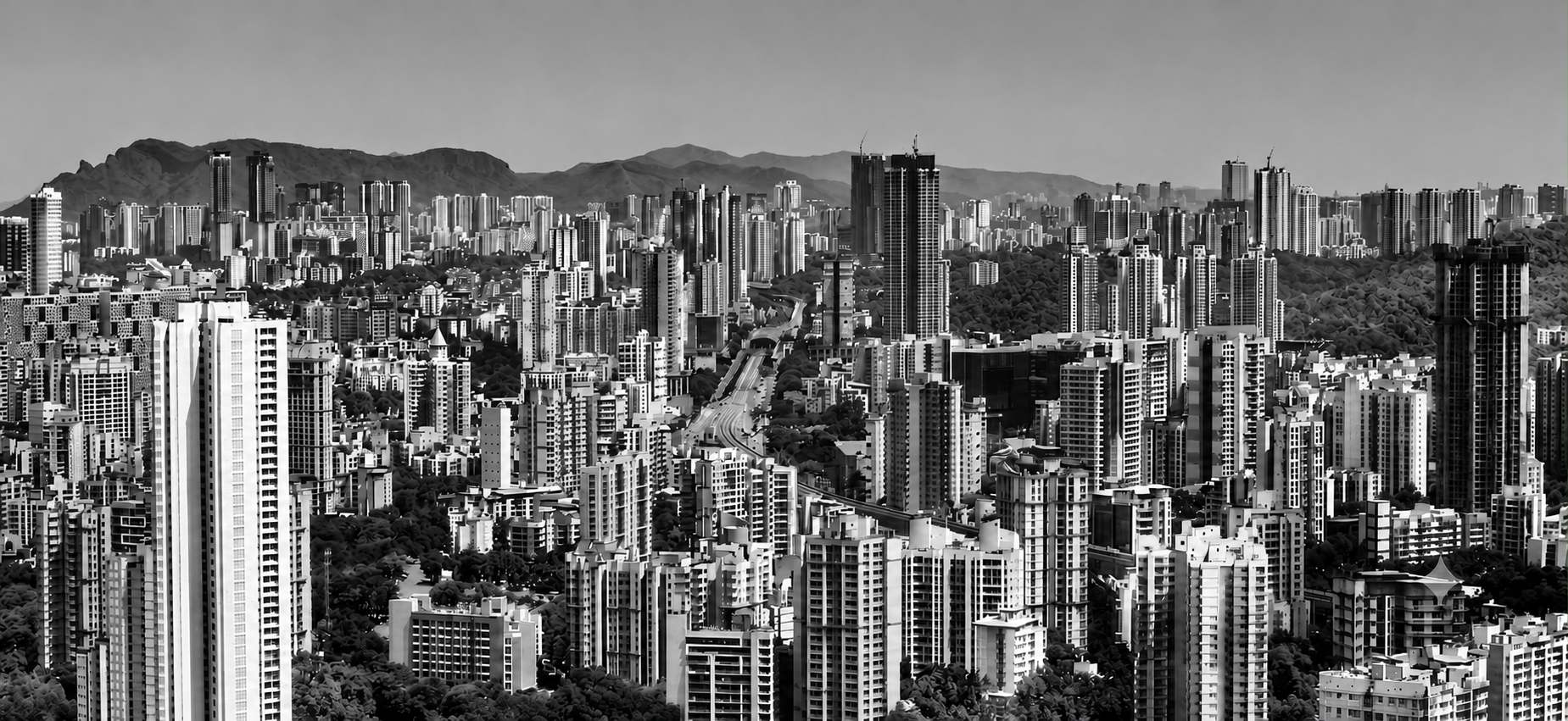 Thane & Mumbai skyline